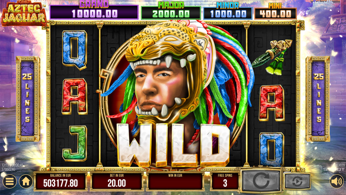 Bonusová hra na Aztec Jaguar s Wild Symbolem