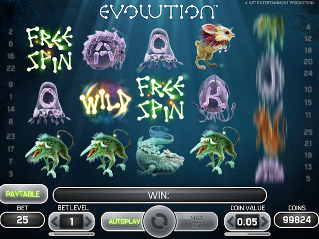 Evolution™, 5 válcové hrací automaty